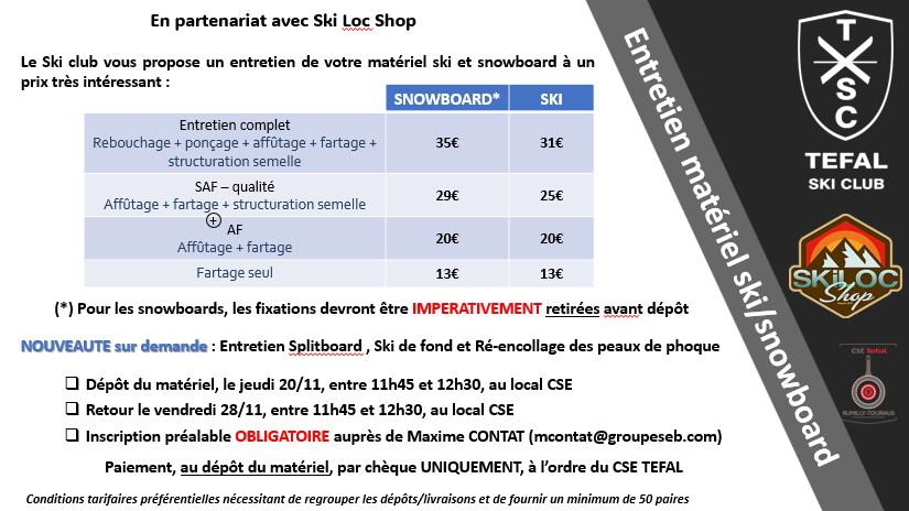 Ski Loc Shop : Entretien des skis